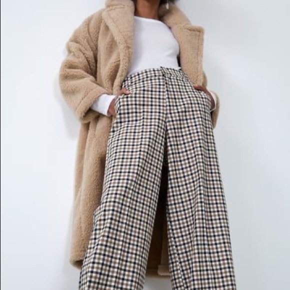wide leg pants plaid